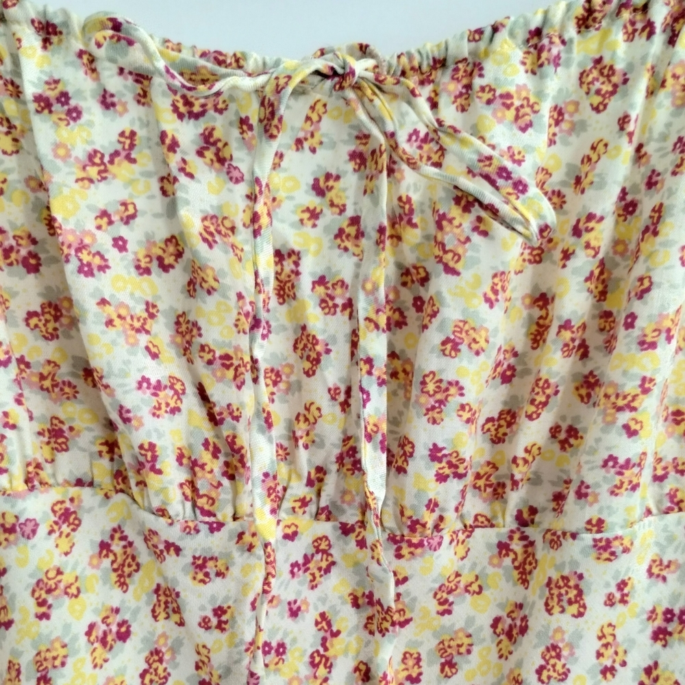 Reformation Rebekah Floral‎ Yellow Mini Dress - Picture 6 of 14